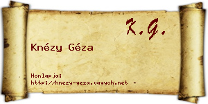 Knézy Géza névjegykártya